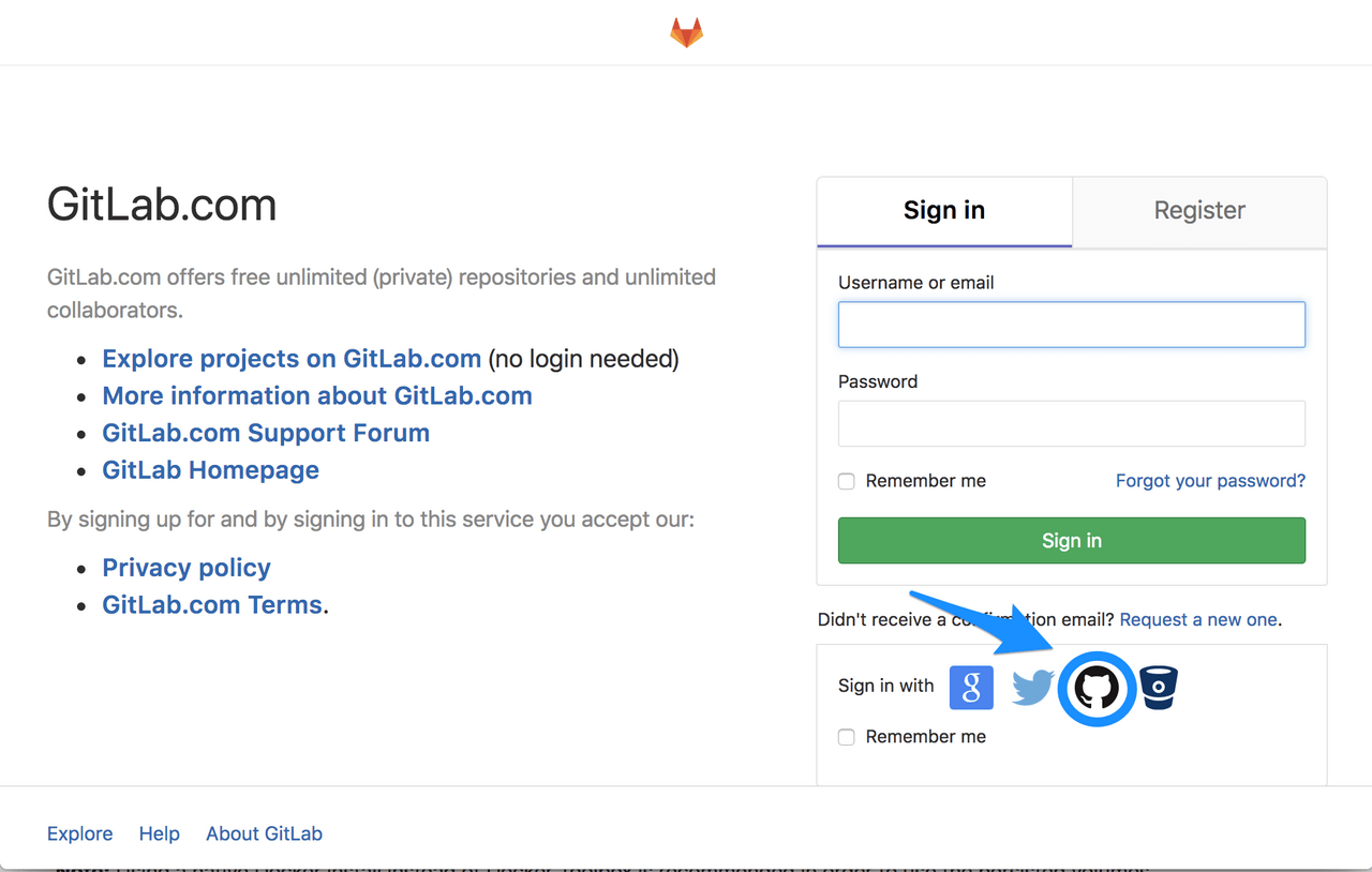 sign in with github