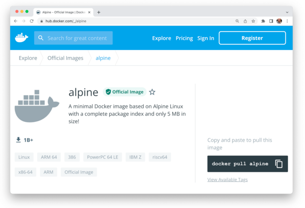 Docker Hub Alpine Image